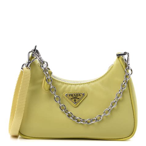 prada mini bag yellow|prada mini nylon shoulder bag.